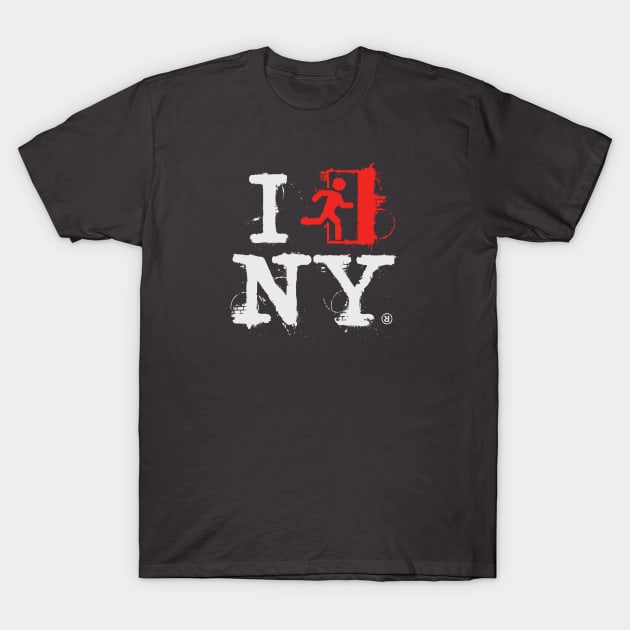 I Left NY - white/red T-Shirt by Toad King Studios